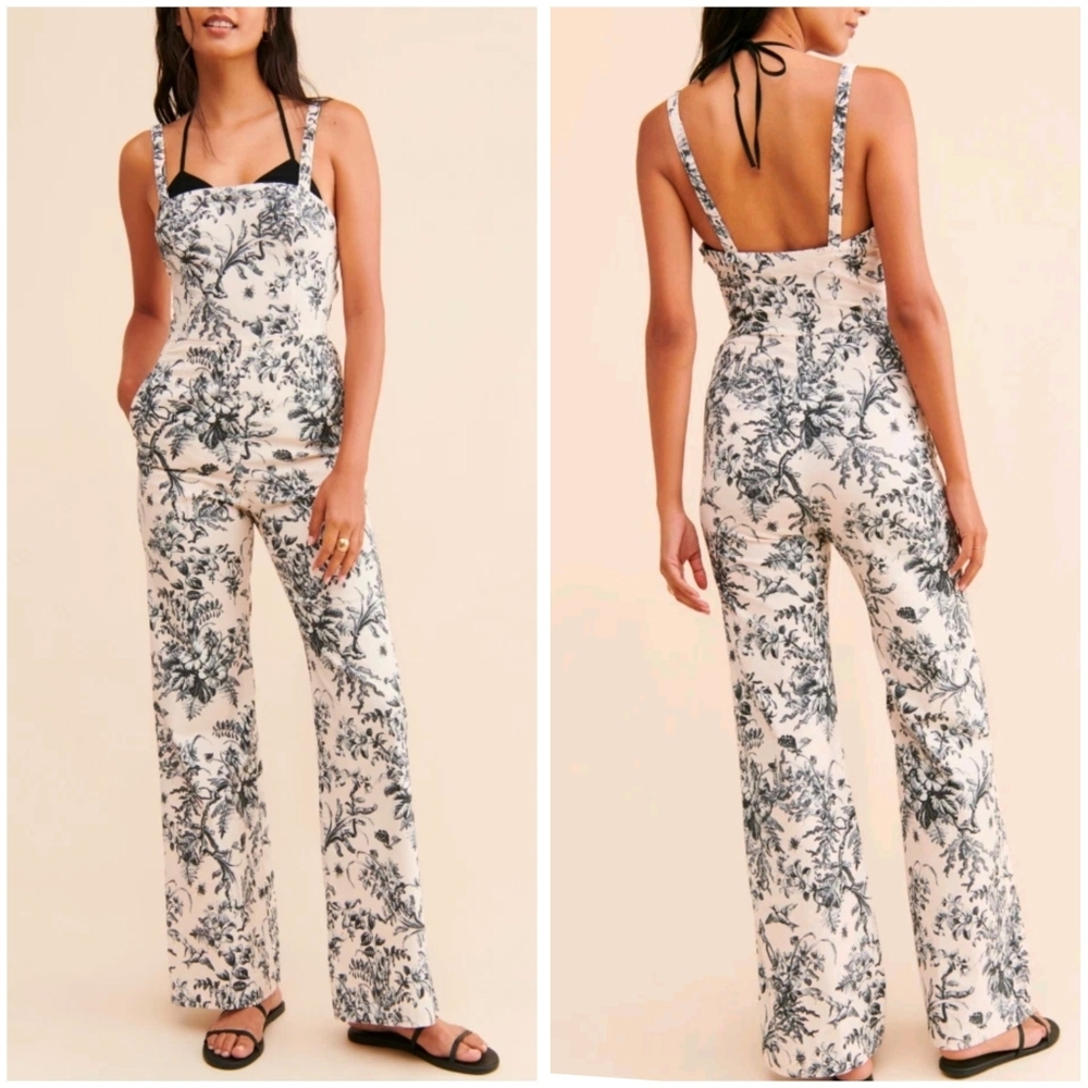 Maeve Strappy Floral Jumper Overall Attached Bikini Top NEW Anthropologie sz 4